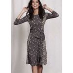 Boden Anna Wrap Tie Dress 3/4 Sleeve Midi Length Jersey Stretchy Modest Size 4 Black Photo 5