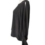 L'Agence  Gianne Black Open Bell Sleeve Silk Blouse, Sz S Photo 7