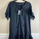 Lucky Brand NWT Black Cotton Mini Dress Size Small Boho Ruffles Dark Fairy Photo 2