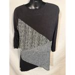 AB Studio  Size XL Women Top‎ Geometric Black And Gray Pattern Photo 3