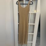 Lulus Wicked Games Dark Beige Bodycon Ribbed Midi Dress Size Large L NWT Photo 4
