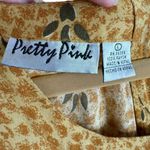 American Vintage Pretty Pink Vintage Yellow Floral Short Sleeve Long Lightweight Dress Pockets L Photo 4