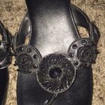 Black Kenneth Cole Reaction Beaded Wedge Sandals Size 6 Photo 3