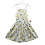 Fancyinn  White Dress with Yellow Lemon Pattern | Size Medium Photo 7