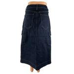 EXPRESS Blue High Waisted Front Slit Midi Cargo A-line Denim Jeans Skirt Size 12 Photo 1