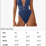 Zaful NWT Navy Plunge One Piece Swimsuit - Small Photo 3
