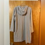 J.Jill Pure Open Front Hooded Cardigan Gray Pockets Pima Cotton Blend Medium Photo 9