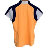 JoFit Oracle Orange Blue White 1/4 Zip Cap Sleeve Pullover Golf Top Size Small Photo 3