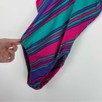 Vintage 80s 90s RARE Rain Beau Striped One Piece Bodysuit Leotard Sz Medium Purple Photo 7
