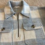 Madewell boiled wool half zip popover sweater in Buffalo check Photo 7
