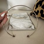 Sterling Silver Open Cuff Necklace with baby stones on pyramid ends. Photo 4