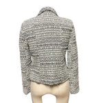 ZARA Short Zipped Tweed Jacket Blazer Cream Black Size Small Photo 6