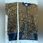 Jones New York Sz: M Bomber Jacket Gold Scroll-like All Over Abstract Pattern. Photo 5