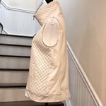 Ralph Lauren  Ivory Full Zip Diamond Quilted Lined Fleece Sleeveless Coat Vest Photo 3