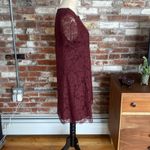 Madewell  Floral Lace Shift Dress 4 Scallop Red Short Mini Formal Cocktail Dress Photo 2