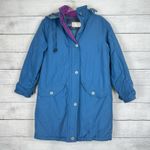 Vtg LL Bean 90s Jacket Womens Large Parka Coat Fleece Lined Ski Outdoors Winter Blue Photo 0