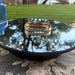 Rose Gold Hexagon Bracelet with Silver Accents Photo 6