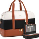 Large Duffel Bag - White-Black-Brown, Nylon, 20x9.84x13.84 inch Photo 0