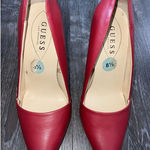 Guess Stilettos Heels Ladies Size 8.5 Red Leather Pointed Toe Party S-103 Photo 0