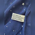Collection XIIX LTD Blue Sheer Neck Scarf Wide Wrap with Silver Star Sequins Photo 3
