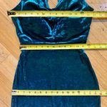 Vtg 90s Morgan Prom Slip Maxi Dress Fairy Grunge Mermaid Goth Bias Cut Velvet XS Blue Photo 3