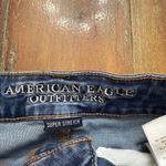 American Eagle Women's Blue Distressed Super Stretch Midi Jean Shorts Size 4 Photo 3