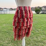 Anna Sui Anthropologie Terrawat tiered red multicolor skirt Photo 2