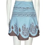 NWT Vintage Y2K Blue Brown Beaded Floral Mini Skirt Fairy 100% Cotton One Size Size undefined Photo 3