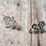 NEW Silver Bully Bulldog Stud Earrings UGA University Of Georgia Samford Photo 0