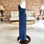 ASTR  The Label Jumpsuit Blue Pleated Cutout Wide Leg Cropped M Cocktail Party Photo 6