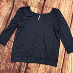 Free People Women’s  Juliette Blue Marbled Puff Sleeve 3/4 Sleeves Size L Photo 0