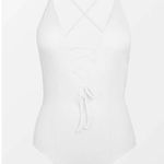 Cupshe NWOT! Women’s  v-neck lace up one piece swimsuit Small Photo 2