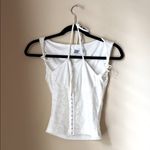 Tiger Mist  Campbell White Lace Shoulder Tie Crop Top Photo 7