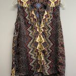 Gianni Bini Black and Yellow Patterned Blouse Photo 0