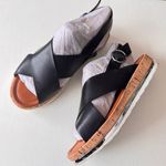 Nine West Women's ANGIE 3 Black & Silver Ankle Buckle Strap Sandals Sz 8 Photo 0