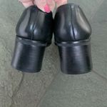 Unisa Vintage leather  black loafer with fur front and chunky block heel Photo 6