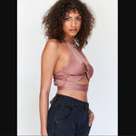 Princess Polly Merida Brown Twist Front Halter Crop Top 4 Photo 2