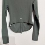 Alo Yoga Dark Cactus Green Ribbed Stardust Jacket Sz M Photo 6