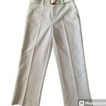 Crosby White Belted Cropped Wide Leg Pants Size 4 Photo 0