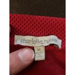 Charlotte Russe  Skirt Womens Medium Red Textured Skater Flare Stretch Made USA Photo 2