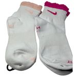 Nike  Dri-FIT Women Ankle Socks 2 Pair Pink White Athletic Comfort Photo 0