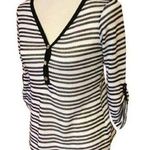 Chenault striped V Neck Beachy Sweater White Photo 0
