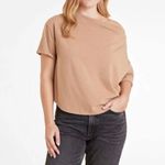 Nuuds New Cinnamon Tan Off Shoulder Short Sleeve Relaxed Tee Small Photo 0