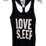 Mentally Exhausted Love Sleep Pajama Tank Top Black Size Small Photo 0