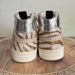 D.A.T.E. Women’s Hawk Animalier Zebra Luxury Fashion High Top Sneakers Sz 7 Tan Photo 1