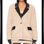 We Wore What  Faux Fur Blazer Ivory and black XS NWT Photo 1