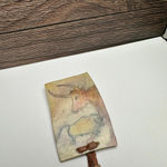 Longhorn / Bull Painting Beaded Leather Fringe Brooch Pin Vintage Handmade Photo 3