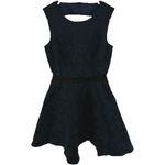 Reiss  Natalie Skater Dress Fit & Flare Floral Textured Jacquard Cutout Navy 4 Photo 2