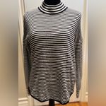 Madewell Stripe-Mix Ashbury Mockneck Sweater Dark Indigo Navy Blue & White XXS Photo 4