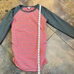 Liz Lange  Maternity Striped Long Sleeve Baseball Blouse Small Photo 4